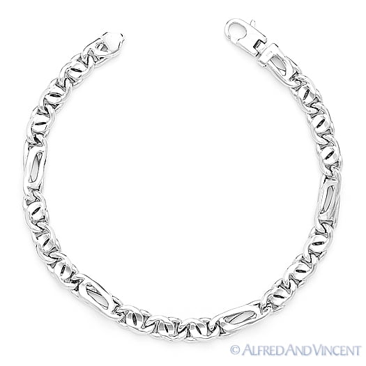 925 Italian Link Bracelet 7,8,9 Inches 6.7mm Sterling Silver Curb Chain 
